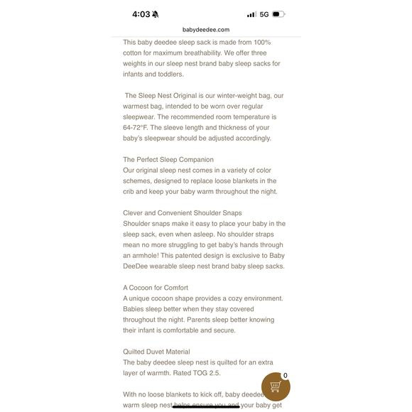 Baby Dee Dee pink sleep sack TOG 2.5 - Picture 11 of 11